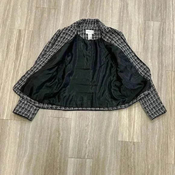 Vintage Black and White Tweed Jacket - Size 10/L by Chadwicks - Picture 5 of 6
